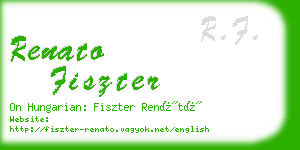 renato fiszter business card